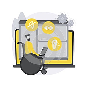 Web accessibility program abstract concept vector illustration.