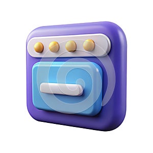 Web Address Icon in 3D Rendering Representing Internet URL and Online Website Navigation Concept