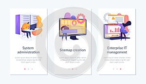Web administration app interface template.