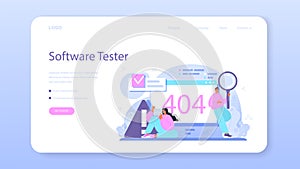 Web administrator web banner or landing page. Content management