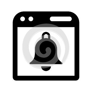 Web, alert, notify icon. Black vector graphics