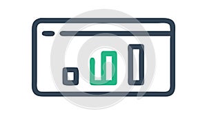 Web Analytics Dashboard Bar Graph Icon for Data Reporting, vector design Generative AI