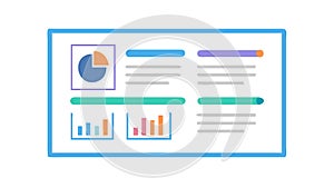 Web analytics dashboard, interactive data visualization, vector design Generative AI