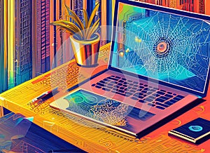 Web Analytics Developer Job Fictional Work Environment. Generative AI.