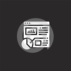 web analytics icon. Filled web analytics icon for website design and mobile, app development. web analytics icon from filled seo