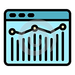 Web analytics icon color outline vector