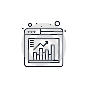 web analytics icon vector from digital marketing concept. Thin line illustration of web analytics editable stroke. web analytics