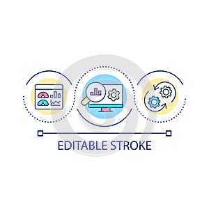 Web analytics loop concept icon
