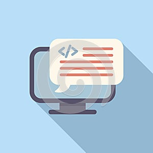 Web api code icon flat vector. Internet server