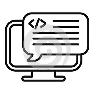 Web api code icon outline vector. Internet server
