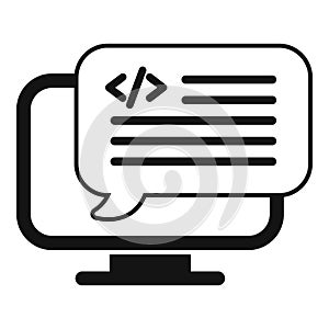 Web api code icon simple vector. Internet server