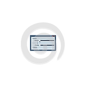 Web and app development programming, coding, programming languages, flat illustration concept. Modern vector illustration. -