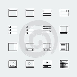 Web or App Form Elements Icons
