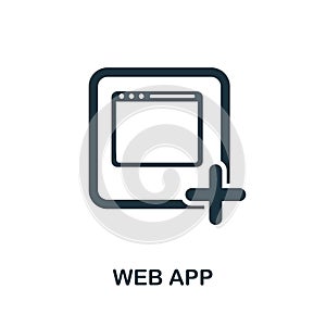 Web App icon from mobile app development collection. Simple line Web App icon for templates, web design and infographics