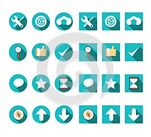Web application browser vector icon set pack