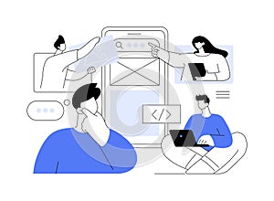 Web application design abstract concept vector illustration.