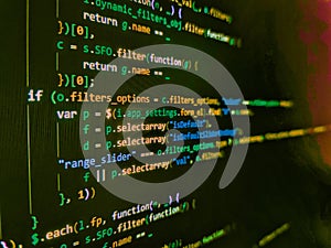 Web or application development, business and technology concept. Programming Coding with editor colorful themes. Programmer Typing