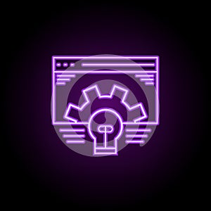 web application icon. Elements of Web development in neon style icons. Simple icon for websites, web design, mobile app, info