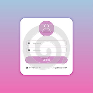 web application login form template for online access