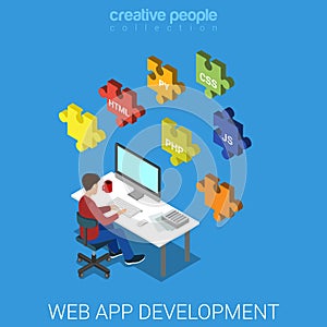 Web application software development code programming vector