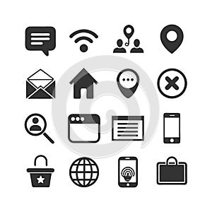 Web and application user interface vector icons set