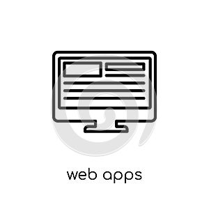 Web APPS icon. Trendy modern flat linear vector Web APPS icon on photo