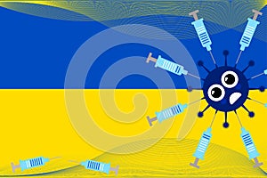 Web banner for advocacy for the prevention of viral diseases in medical institutions against the background of the flag of Ukraine