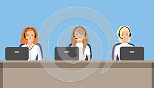 Web banner of call center workers