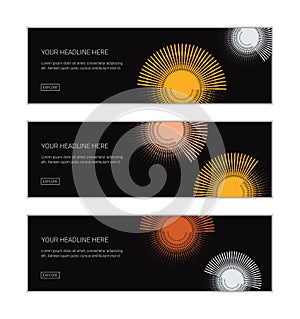 Web banner design template set consisting of abstract backgrounds