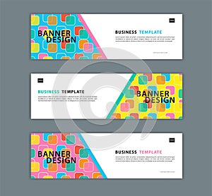 Web banner design template vector illustration, Geometric background, Abstract texture, advetisement layout. advertising header