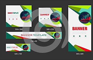 Web banner design template. Vector set. Modern color header image