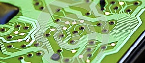 Web banner of a green circuit board