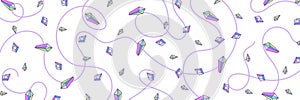 Web banner pattern from crystal rainbow quartz in pastel colors