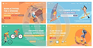 Web banner set with summer activity book service