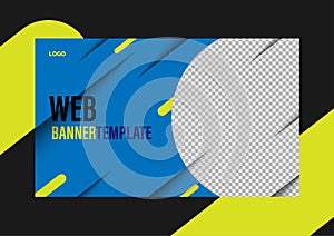 Web banner template geometric background