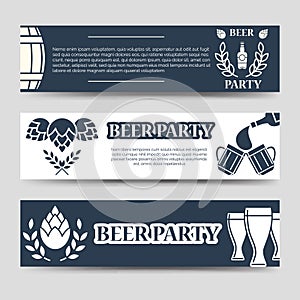 Web banners beer party template set