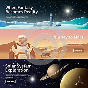 Web banners on the theme of astronomy