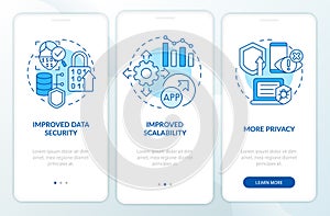 Web 3 0 benefits blue onboarding mobile app screen