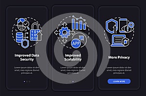 Web 3 0 benefits night mode onboarding mobile app screen