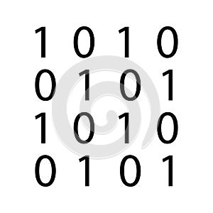 Binary vector glyph flat icon