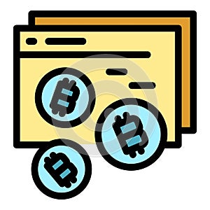 Web blockchain icon vector flat