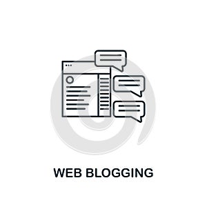 Web Blogging icon thin line style. Symbol from online marketing icons collection. Outline web blogging icon for web