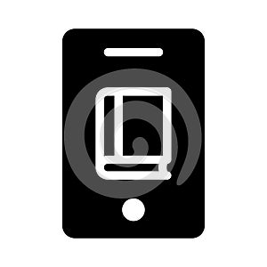 Mobile book vector glyph flat icon
