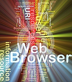 Web browser background concept glowing