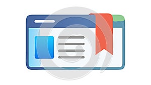 Web Browser with Bookmark Icon for Online Content, vector design Generative AI