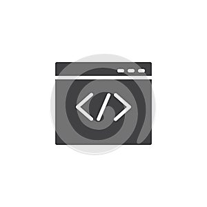 Web browser coding vector icon