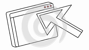 Web Browser Cursor Click Interface, vector design Generative AI