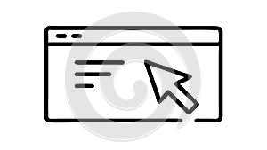 Web Browser Cursor Icon for Internet Online Activity, vector design Generative AI