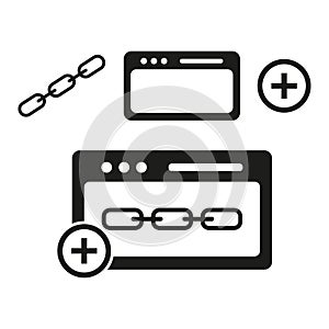 Web Browser and Hyperlink Icons. Vector illustration. EPS 10.