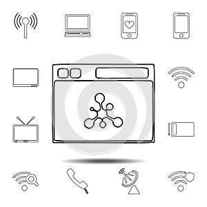 Web browser icon. Simple thin line, outline vector element of Technology icons set for UI and UX, website or mobile application
